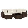 vidaXL 7 pcs conjunto de sof&aacute;s jardim c/ almofad&otilde;es vime PE castanho
