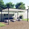 vidaXL Gazebo de jardim com telhado retr&aacute;til 4x3 m cor creme