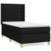 vidaXL Cama com molas/colch&atilde;o 100x200 cm tecido preto