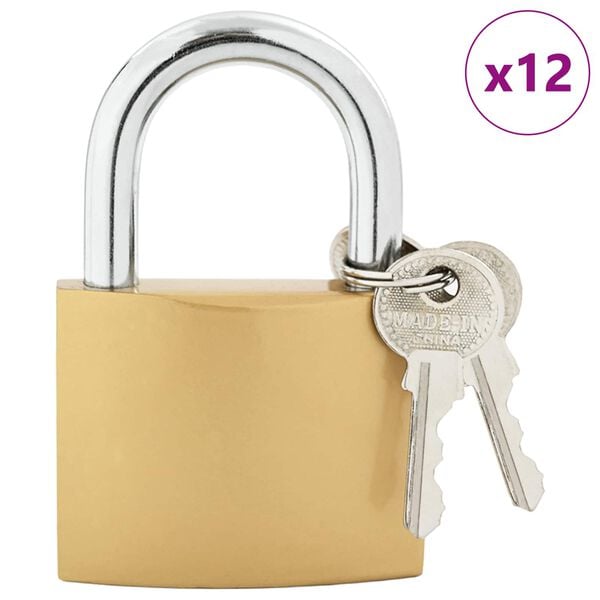 vidaXL U Lock com Chaves Lat&atilde;o 6 x 2 x 9,1 cm Ferro