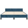 vidaXL Estrutura de cama sem colch&atilde;o 140x190 cm veludo azul-escuro