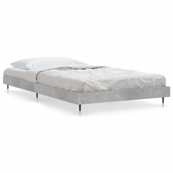vidaXL Estrutura de cama 100x200 cm derivados de madeira cinza sonoma