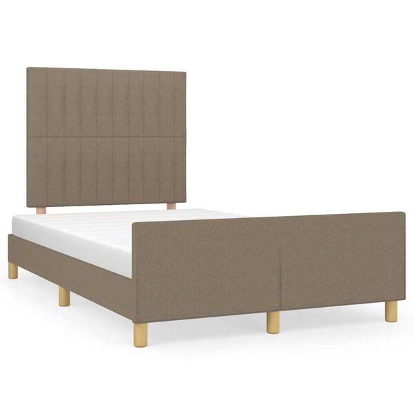 vidaXL Estrutura de cama sem colch&atilde;o 120x190cm tecido cinzento