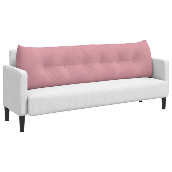 vidaXL Travesseiro para Costas Rosa 180 x 24 x 50 cm Veludo
