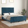 vidaXL Estrutura de cama sem colch&atilde;o 140x200 cm veludo azul-escuro