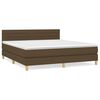 vidaXL Cama com molas/colch&atilde;o 180x200 cm tecido castanho-escuro