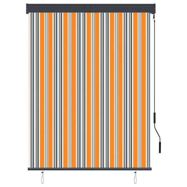 vidaXL Estore de rolo para exterior 120x250 cm amarelo e azul