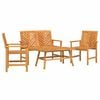 vidaXL Conjunto de Lounge de Jardim 4 unid. Castanho