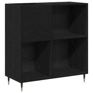 vidaXL Arm&aacute;rio para discos de vinil Carvalho Preto 85 x 38 x 89 cm
