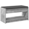 vidaXL Banco de Hall com almofada Cinzento Concreto 83 x 38 x 45 cm