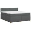 vidaXL Cama box spring com colch&atilde;o Cinzento-Escuro 160 x 200 cm Tecido