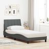 vidaXL Cama com colch&atilde;o Hanko 90x190 cm tecido cinzento-escuro