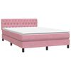 vidaXL Cama com molas/colch&atilde;o 140x210 cm veludo Rosa