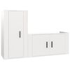 vidaXL 2 pcs conjunto m&oacute;veis de TV derivados madeira branco brilhante