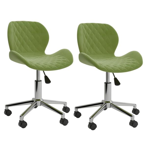 vidaXL Cadeiras de jantar girat&oacute;rias 2 pcs veludo verde-claro