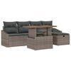 vidaXL Conjunto de Sof&aacute; de Jardim 6 unid. Cinzeto vime PE