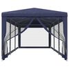 vidaXL Tenda para festas c/ 8 paredes laterais em rede 3x9 m PEAD azul