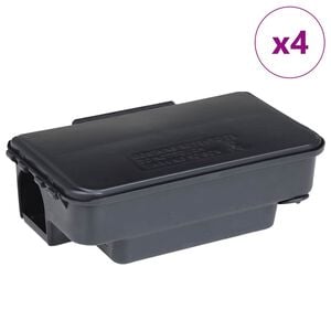 vidaXL Armadilhas para ratos 4 pcs preto 22x12,5x7,5 cm