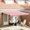 vidaXL Toldo Retrátil Manual Vermelho e Branco 400 × 300 cm