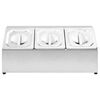 vidaXL Suporte gastronorm c/ 3 recipientes GN 1/6 aço inoxidável