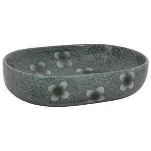 vidaXL Lavat&oacute;rio de bancada oval 59x40x14 cm cer&acirc;mica azul