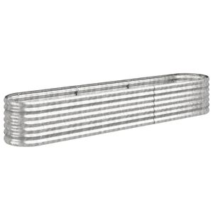 vidaXL Canteiro elevado jardim 224x40x36cm a&ccedil;o galvanizado prateado