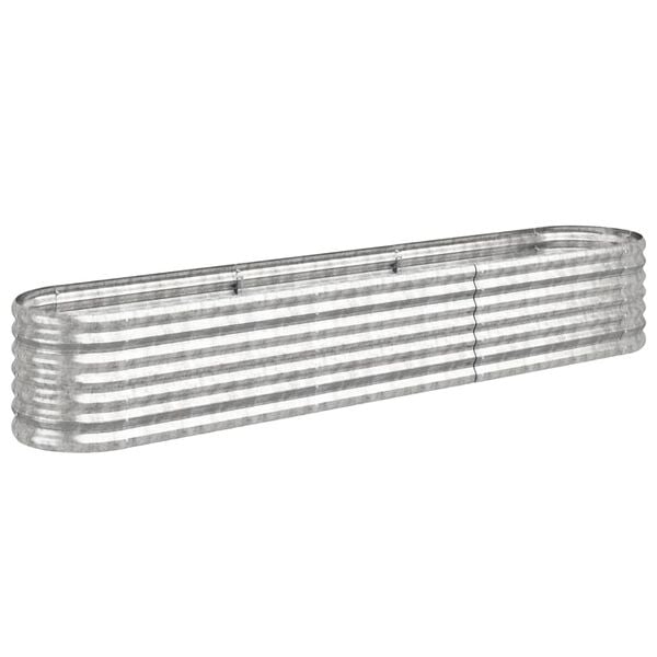 vidaXL Canteiro elevado jardim 224x40x36cm aço galvanizado prateado