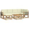 vidaXL Conjunto de Sof&aacute;s para Exterior 7 unid. Branco e Creme