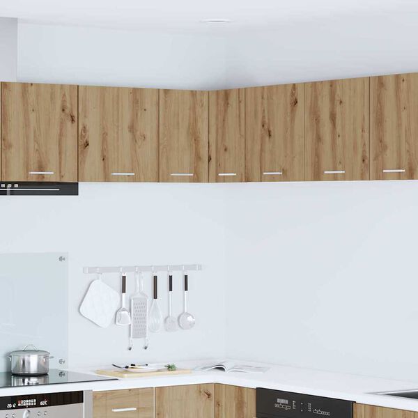 vidaXL Arm&aacute;rio suspenso Carvalho Artesanal e Branco 57 x 57 x 40 cm