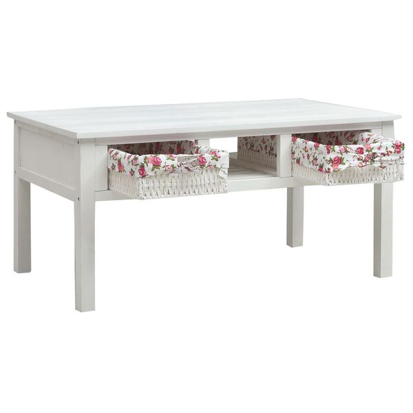 vidaXL Mesa de centro 99,5x60x48 cm madeira branco