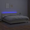 vidaXL Cama box spring c/ colch&atilde;o/LED 180x200cm couro artificial creme