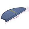 vidaXL Tapetes de escada 10 pe&ccedil;as 65x24x4 cm azul semicircular grande