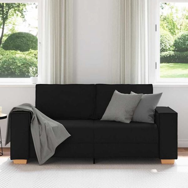 vidaXL Sof&aacute; de 2 lugares preto 180x78x84 cm tecido
