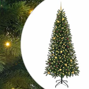 vidaXL &Aacute;rvore de Natal Artificial com 300 LEDs Verde 240 cm PE e PVC
