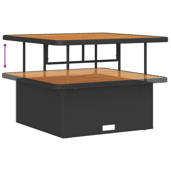 vidaXL Conjunto de Sof&aacute; de Jardim com almofada 9 pcs Preto