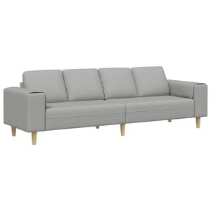 vidaXL Sof&aacute; de Sala de Estar Cinza Nuvem 250 x 77 x 76 cm Poli&eacute;ster