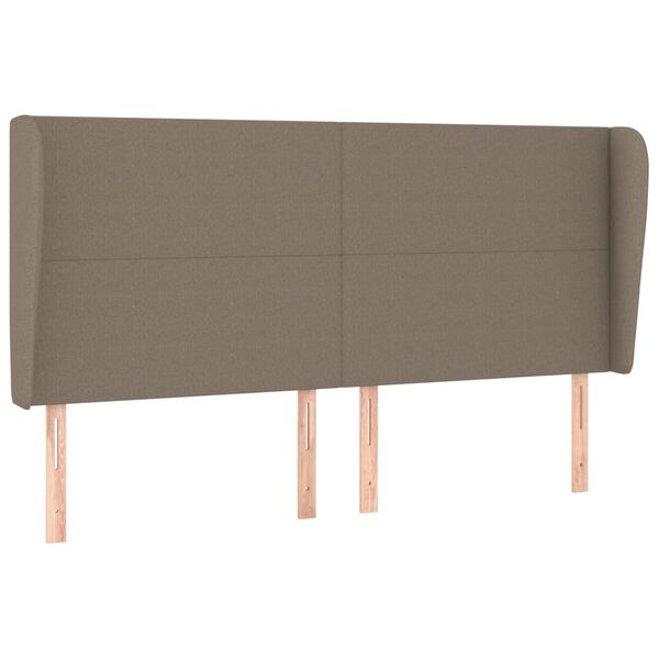 vidaXL Cabeceira cama abas tecido 163x23x118/128 cm cinza-acastanhado