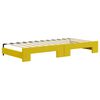 vidaXL Sofá-cama com gavetão e colchões 90x200 cm veludo amarelo