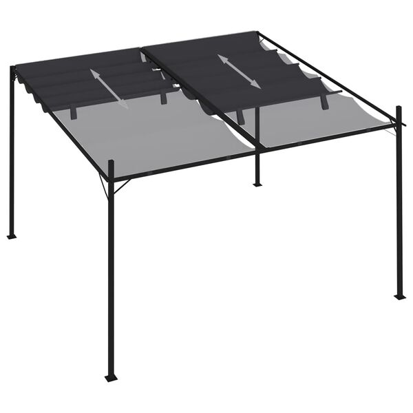 vidaXL Gazebo com toldo retrátil 300x300x233 cm antracite