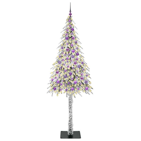 vidaXL &Aacute;rvore de Natal com 300 LEDs com suporte Branco 210 cm PE e A&ccedil;o