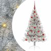 vidaXL &Aacute;rvore de Natal Artificial Pr&eacute;-iluminada Prateado 120 cm PET