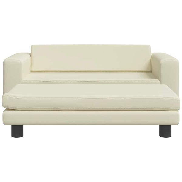 vidaXL Cama para cães com extensão 100x50x30 cm couro artificial creme