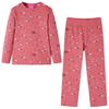 vidaXL Pijama de manga comprida para crian&ccedil;a rosa-velho 92