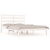 vidaXL Estrutura de cama 160x200 cm madeira de pinho maci&ccedil;a branco