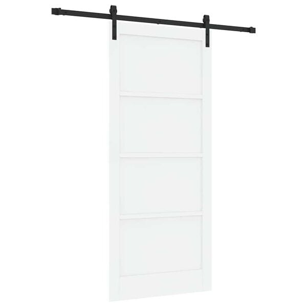 vidaXL Porta Deslizante Branco e Preto 93 x 211 cm