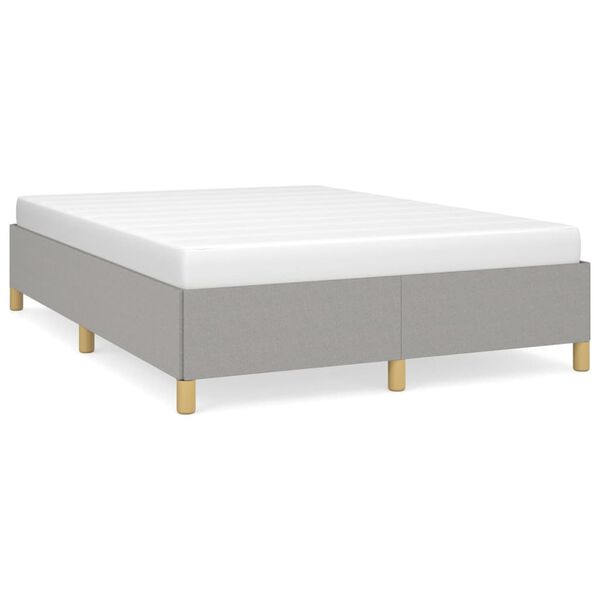 vidaXL Estrutura de cama sem colchão 140x190 cm tecido cinzento-claro