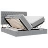 vidaXL Cama de Armazenamento LED com Colch&atilde;o Cinzento-claro
