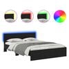 vidaXL Estrutura da Cama com fitas LED Carvalho Preto 120 x 200 cm