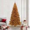 vidaXL &Aacute;rvore de Natal com 300 LEDs com suporte Ouro 240 cm PET
