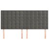 vidaXL Cabeceira Cinza Escuro 180x5x118/128 cm Veludo